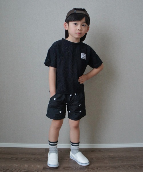 TARKER(ターカー)の「ハート刺繍4分丈ナイロンパンツ(その他パンツ・キッズ・ブラック/ベージュ・90/100/110/120/130/140/150)」の12枚目の写真