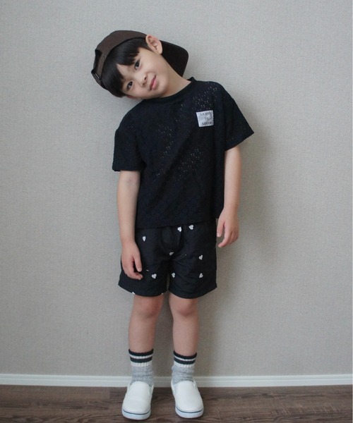 TARKER(ターカー)の「ハート刺繍4分丈ナイロンパンツ(その他パンツ・キッズ・ブラック/ベージュ・90/100/110/120/130/140/150)」の16枚目の写真