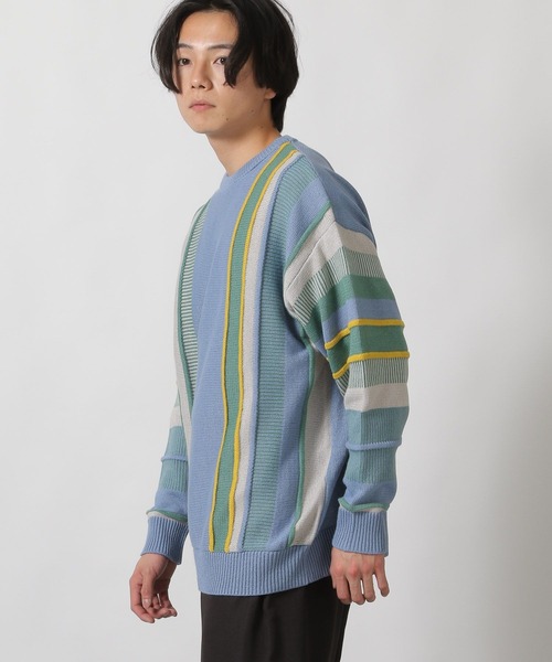 LAKOLE(ラコレ)の「ヴィンテージ柄ニットプルオーバー/287585(ニット/セーター・メンズ・ネイビー/アイボリー/ブルー・MEDIUM/LARGE)」の12枚目の写真