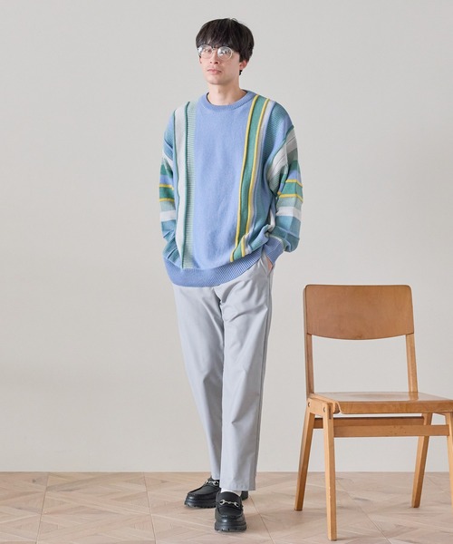 LAKOLE(ラコレ)の「ヴィンテージ柄ニットプルオーバー/287585(ニット/セーター・メンズ・ネイビー/アイボリー/ブルー・MEDIUM/LARGE)」の4枚目の写真