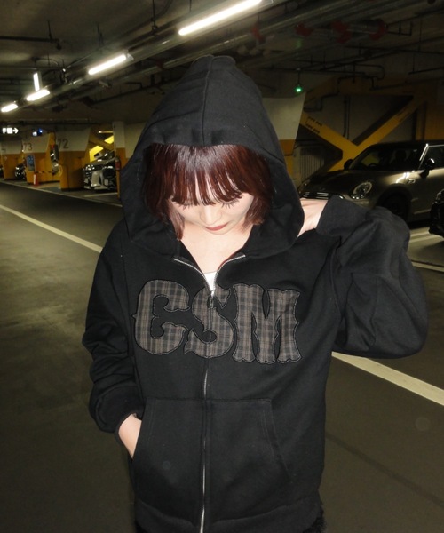 雅フーディーチェックダブルジップパーカー ALLuRing ChaRm パーカー Double Zip Fur Hoodie / ダブルジップ