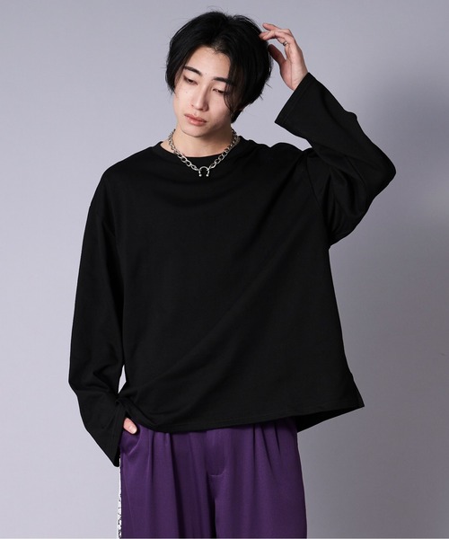 Ellno Loset（エルノロゼット）の「ワイドスリーブオーバーロンT（Tシャツ/カットソー・メンズ・オフホワイト/ブラック・SMALL/LARGE/MEDIUM）」の21枚目の写真