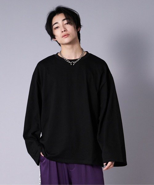 Ellno Loset（エルノロゼット）の「ワイドスリーブオーバーロンT（Tシャツ/カットソー・メンズ・オフホワイト/ブラック・SMALL/LARGE/MEDIUM）」の20枚目の写真