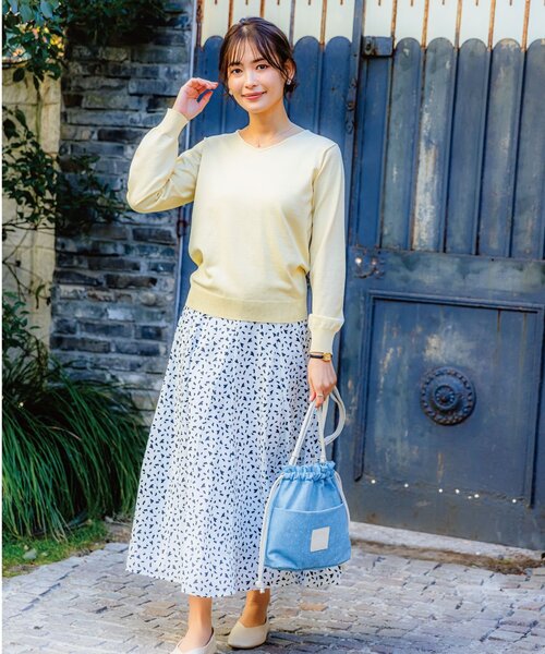 ITS'DEMO（イッツデモ）の「【手洗い可／セットアップ可／ウエストゴム】ハートプリントスカート（スカート・レディース・ブラック系/ネイビー系/ホワイト系3・00）」の14枚目の写真