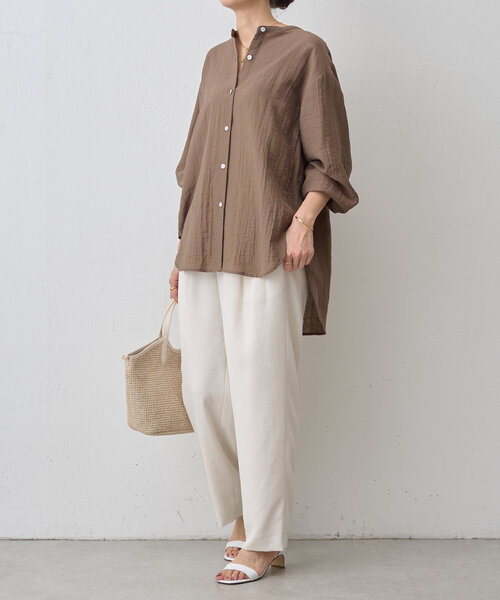 BEARDSLEY（ビアズリー）の「サラっとタックパンツ（その他パンツ・レディース・グリーン系その他2/アイボリー・0/1）」の4枚目の写真