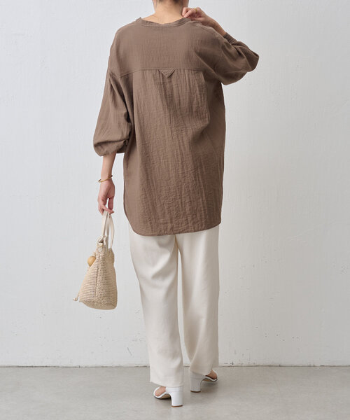 BEARDSLEY（ビアズリー）の「サラっとタックパンツ（その他パンツ・レディース・グリーン系その他2/アイボリー・0/1）」の5枚目の写真