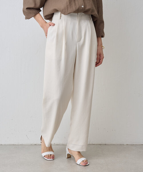 BEARDSLEY（ビアズリー）の「サラっとタックパンツ（その他パンツ・レディース・グリーン系その他2/アイボリー・0/1）」の8枚目の写真