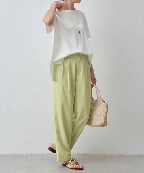 BEARDSLEY（ビアズリー）の「サラっとタックパンツ（その他パンツ・レディース・グリーン系その他2/アイボリー・0/1）」の15枚目の写真