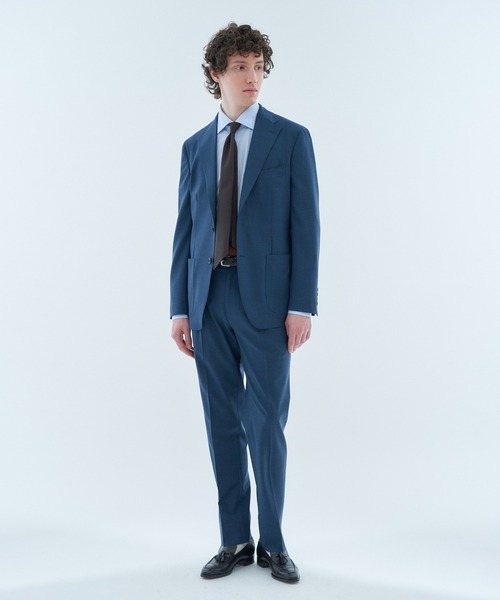 ESTNATION（エストネーション）の「ESTNATION / ウールベンガリン セットアップジャケット（テーラードジャケット・メンズ・ターコイズブルー/ブラック・MEDIUM/LARGE/X-LARGE/SMALL）」の3枚目の写真