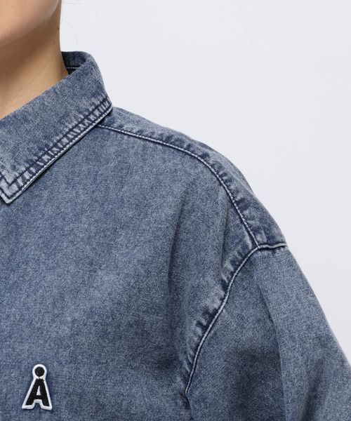ALAND（エーランド）の「【UNISEX】ALAND／Ａロゴデニムシャツロングスリーブ（シャツ/ブラウス・レディース・ブラック/インディゴブルー・SMALL/MEDIUM）」の7枚目の写真