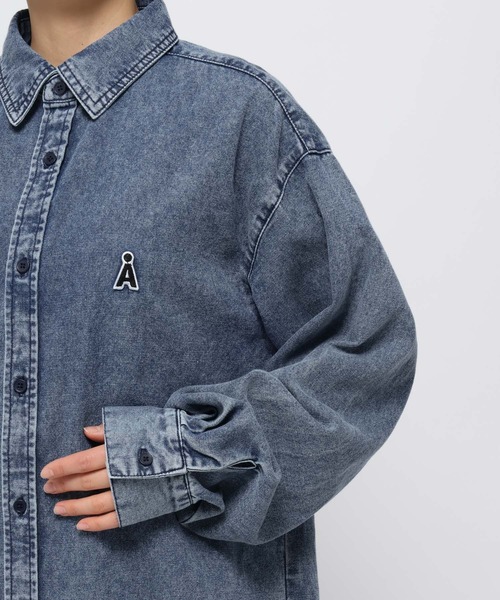 ALAND（エーランド）の「【UNISEX】ALAND／Ａロゴデニムシャツロングスリーブ（シャツ/ブラウス・レディース・ブラック/インディゴブルー・SMALL/MEDIUM）」の9枚目の写真