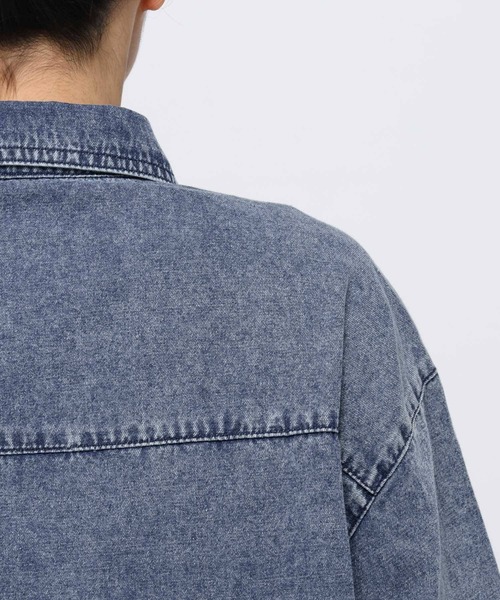 ALAND（エーランド）の「【UNISEX】ALAND／Ａロゴデニムシャツロングスリーブ（シャツ/ブラウス・レディース・ブラック/インディゴブルー・SMALL/MEDIUM）」の11枚目の写真