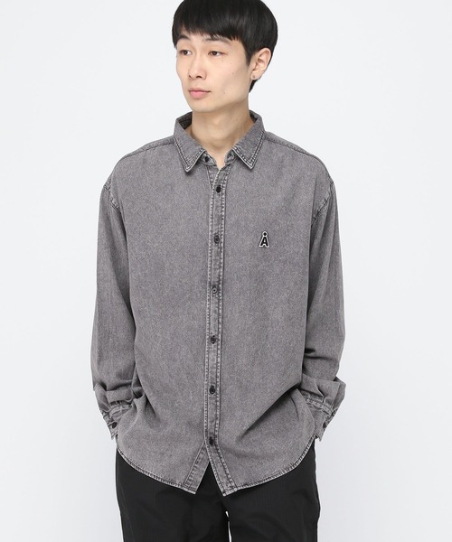 ALAND（エーランド）の「【UNISEX】ALAND／Ａロゴデニムシャツロングスリーブ（シャツ/ブラウス・レディース・ブラック/インディゴブルー・SMALL/MEDIUM）」の4枚目の写真