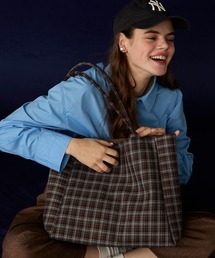 BONLECILL Marche（ボンルシールマルシェ）の「【BONLECILL Marche】《大容量／A4》アソートチェック/ストライプ柄 BIGトートバッグ（トートバッグ）」