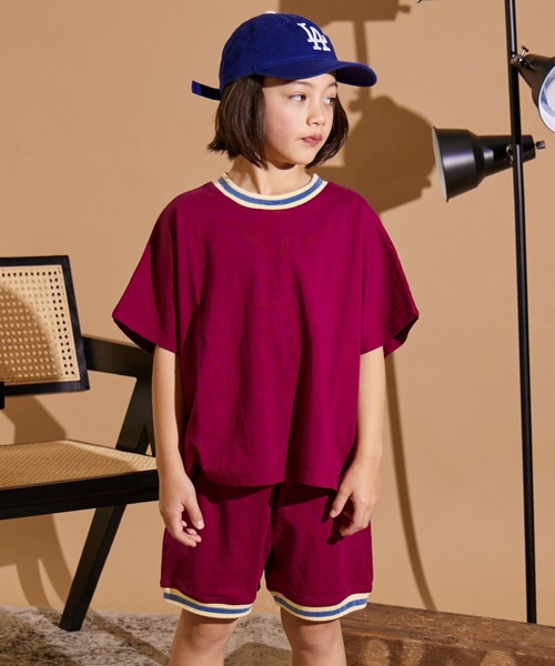 PAIRMANON STREET（ペアマノンストリート）の「【PAIRMANON STREET】ラインリブ 半袖 セットアップ（セットアップ・キッズ・ブラック/ブルー/グリーン/パープル系その他・150/130/160/120/140/90/100/110）」の4枚目の写真