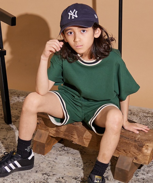 PAIRMANON STREET（ペアマノンストリート）の「【PAIRMANON STREET】ラインリブ 半袖 セットアップ（セットアップ・キッズ・ブラック/ブルー/グリーン/パープル系その他・150/130/160/120/140/90/100/110）」の2枚目の写真