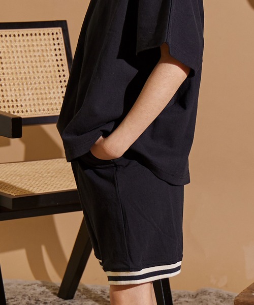 PAIRMANON STREET（ペアマノンストリート）の「【PAIRMANON STREET】ラインリブ 半袖 セットアップ（セットアップ・キッズ・ブラック/ブルー/グリーン/パープル系その他・150/130/160/120/140/90/100/110）」の7枚目の写真