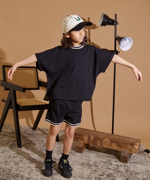 PAIRMANON STREET（ペアマノンストリート）の「【PAIRMANON STREET】ラインリブ 半袖 セットアップ（セットアップ・キッズ・ブラック/ブルー/グリーン/パープル系その他・150/130/160/120/140/90/100/110）」の10枚目の写真