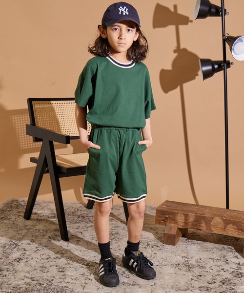 PAIRMANON STREET（ペアマノンストリート）の「【PAIRMANON STREET】ラインリブ 半袖 セットアップ（セットアップ・キッズ・ブラック/ブルー/グリーン/パープル系その他・150/130/160/120/140/90/100/110）」の18枚目の写真