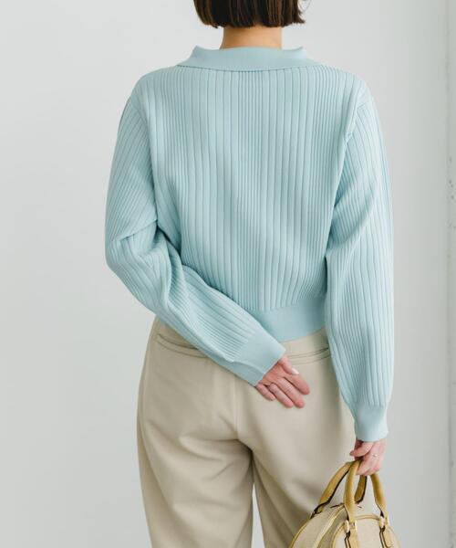 F by ROSSO（エフバイロッソ）の「F by ROSSO　ウォッシャブル衿付きリブカーディガン（カーディガン/ボレロ・レディース・ピンクベージュ/ネイビー/ミント・FREE）」の21枚目の写真