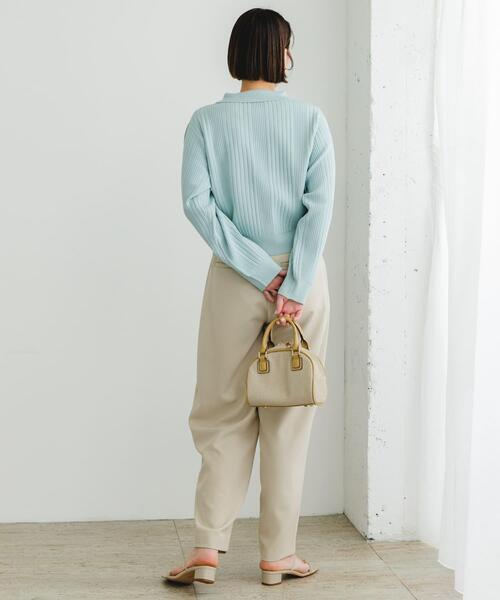 F by ROSSO（エフバイロッソ）の「F by ROSSO　ウォッシャブル衿付きリブカーディガン（カーディガン/ボレロ・レディース・ピンクベージュ/ネイビー/ミント・FREE）」の19枚目の写真