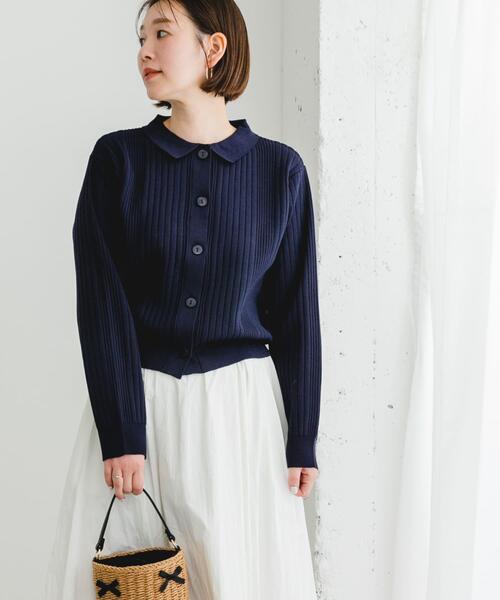 F by ROSSO（エフバイロッソ）の「F by ROSSO　ウォッシャブル衿付きリブカーディガン（カーディガン/ボレロ・レディース・ピンクベージュ/ネイビー/ミント・FREE）」の15枚目の写真