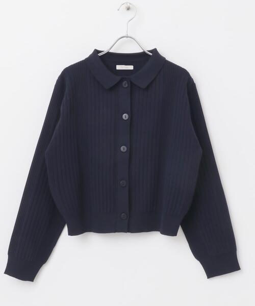 F by ROSSO（エフバイロッソ）の「F by ROSSO　ウォッシャブル衿付きリブカーディガン（カーディガン/ボレロ・レディース・ピンクベージュ/ネイビー/ミント・FREE）」の10枚目の写真