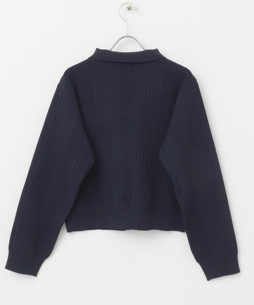 F by ROSSO（エフバイロッソ）の「F by ROSSO　ウォッシャブル衿付きリブカーディガン（カーディガン/ボレロ・レディース・ピンクベージュ/ネイビー/ミント・FREE）」の9枚目の写真