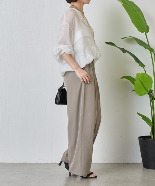 Jena espace merveilleux(ジェナ エスパスメルヴェイユ)の「【夏の羽織に!軽量!】ノーカラーシアーブルゾン(ブルゾン・レディース・パープル/ブラック/オフホワイト・FREE)」の12枚目の写真