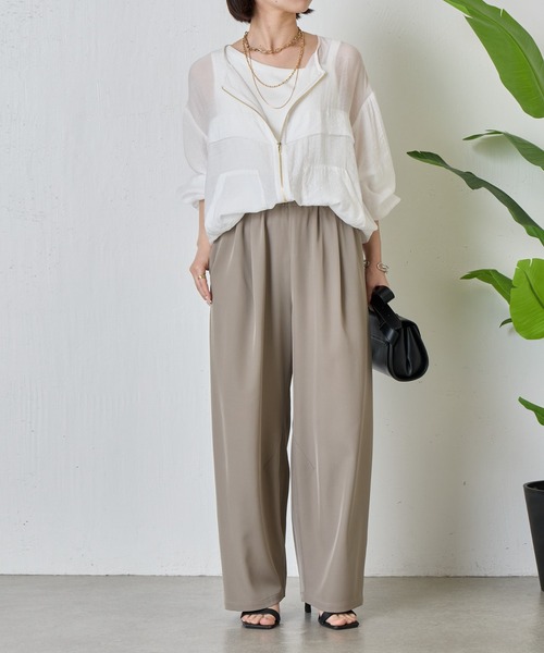 Jena espace merveilleux(ジェナ エスパスメルヴェイユ)の「【夏の羽織に!軽量!】ノーカラーシアーブルゾン(ブルゾン・レディース・パープル/ブラック/オフホワイト・FREE)」の10枚目の写真