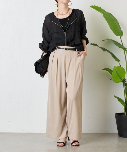 Jena espace merveilleux(ジェナ エスパスメルヴェイユ)の「【夏の羽織に!軽量!】ノーカラーシアーブルゾン(ブルゾン・レディース・パープル/ブラック/オフホワイト・FREE)」の16枚目の写真