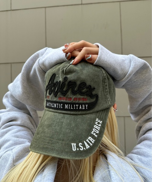 AVIREX（アヴィレックス）の「AVIREX /アヴィレックス / AX EX フェルト叩きつけPIGMENTCAP / 80974900（キャップ・メンズ・カーキ/チャコールグレー/ベージュ・FREE）」の4枚目の写真