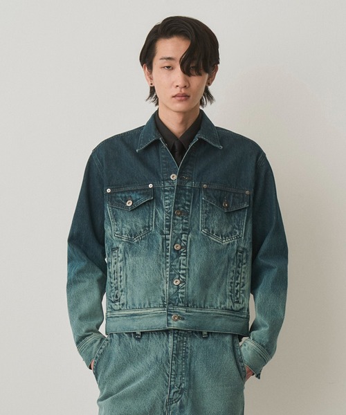 Juha（ユハ）の「GRADATION DENIM JACKET（デニムジャケット・メンズ・ブラック/ブルー・3/4）」の2枚目の写真