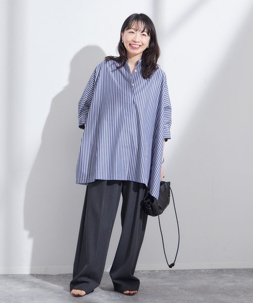 journal standard L'essage（ジャーナルスタンダードレサージュ）の「《追加》1/60ブロードドルマンシャツ（シャツ/ブラウス・レディース・ホワイト/ネイビー/コバルトブルー・FREE）」の13枚目の写真