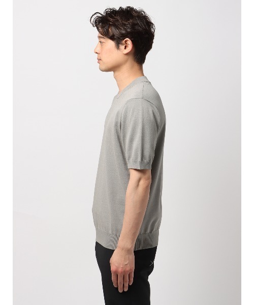 SUIT SQUARE(スーツスクエア)の「最高ニット クルーネックニット 半袖 ウォッシャブル 無地(Tシャツ/カットソー・メンズ・ブラック/グレー/オフホワイト/グリーン・LL/L/M/S)」の6枚目の写真