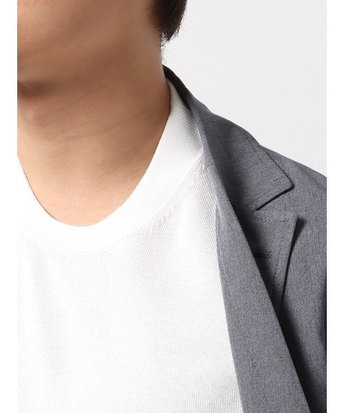 SUIT SQUARE(スーツスクエア)の「最高ニット クルーネックニット 半袖 ウォッシャブル 無地(Tシャツ/カットソー・メンズ・ブラック/グレー/オフホワイト/グリーン・LL/L/M/S)」の19枚目の写真