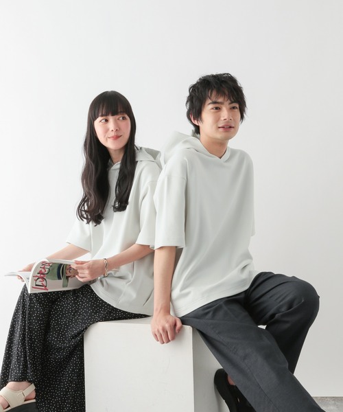 GLOBAL WORK（グローバルワーク）の「ライトクッションクール/パーカー/半袖/288078（パーカー・メンズ・パープル/ライトグリーン/ホワイト系その他2・XX-LARGE/MEDIUM/LARGE/SMALL/X-LARGE/X-SMALL/3XL）」の2枚目の写真