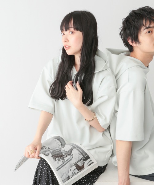 GLOBAL WORK（グローバルワーク）の「ライトクッションクール/パーカー/半袖/288078（パーカー・メンズ・パープル/ライトグリーン/ホワイト系その他2・XX-LARGE/MEDIUM/LARGE/SMALL/X-LARGE/X-SMALL/3XL）」の4枚目の写真