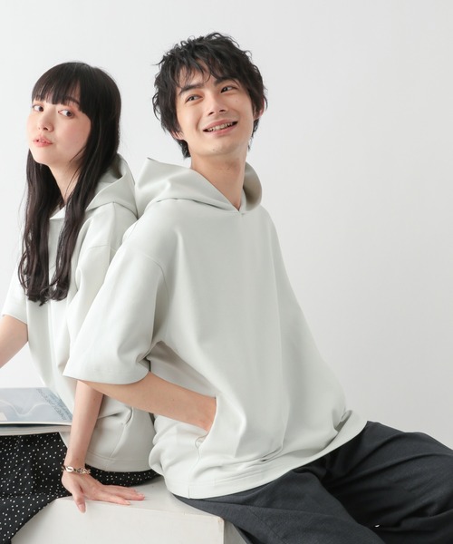 GLOBAL WORK（グローバルワーク）の「ライトクッションクール/パーカー/半袖/288078（パーカー・メンズ・パープル/ライトグリーン/ホワイト系その他2・XX-LARGE/MEDIUM/LARGE/SMALL/X-LARGE/X-SMALL/3XL）」の5枚目の写真