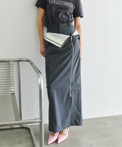 【新品】 MAISON SPECIAL メゾンスペシャル ロングスカート グレー MAISON SPECIAL スカート Knit Maxi Length Skirt/マキシニット