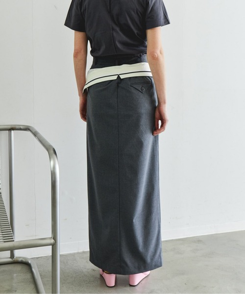 MAISON SPECIAL(メゾンスペシャル)の「Turnback High Waist Tight Skirt/ターンバックハイウエストタイトスカート【MAISON SPECIAL/メゾンスペシャル】(スカート・レディース・グレー/ネイビー・38/36)」の9枚目の写真