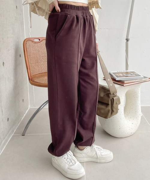 TREOVER(トレオーバー)の「ピンタック 裏毛ジョガーパンツ(スウェットパンツ・レディース・ブラック/アイボリー/ブラウン/チャコール/オートミール/杢グレー・FREE)」の19枚目の写真