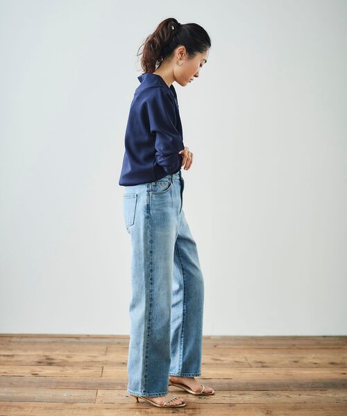 le.coeur blanc（ルクールブラン）の「オーセンティックストレートデニム（デニムパンツ・レディース・サックスブルー・36/38/40）」の8枚目の写真