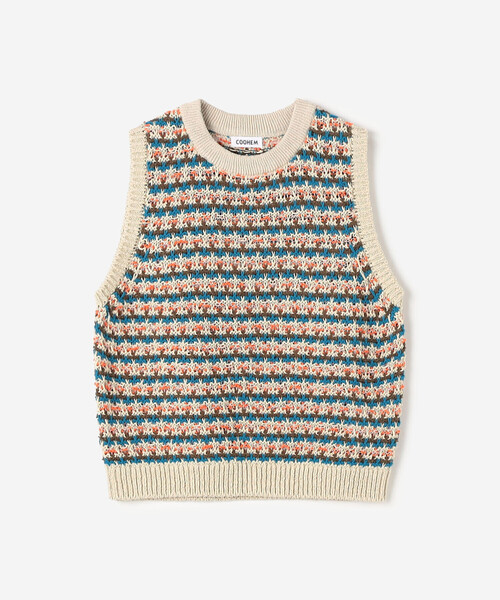 Coohem（コーヘン）の「COOHEM | コットン ニットベスト WOMEN（ベスト・レディース・ブルー系その他5/ホワイト系その他5・F）」の3枚目の写真