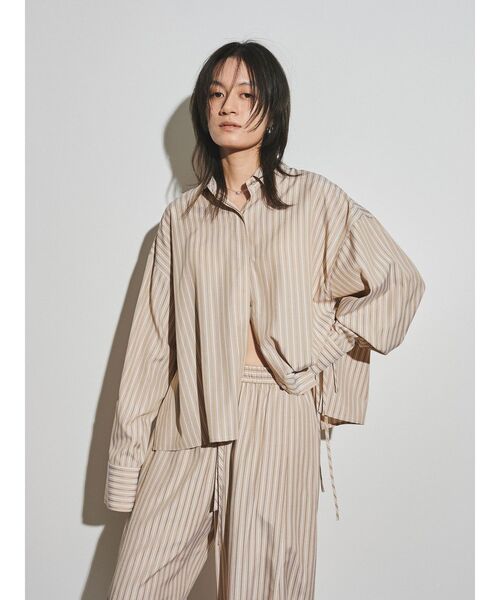 Htage(テージ)の「【Htage】スリットデザインストライプシャツ(シャツ/ブラウス・レディース・ブルー/ベージュ・FREE)」の8枚目の写真