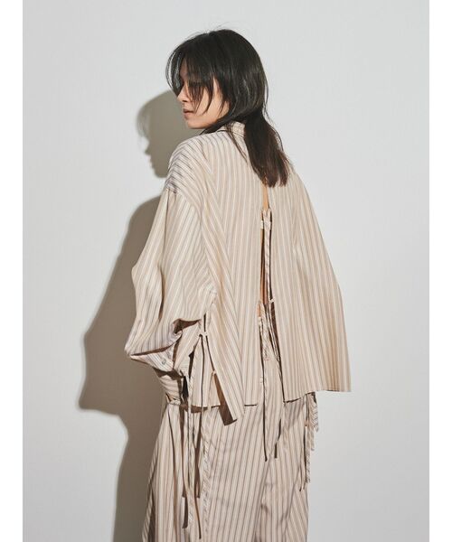 Htage(テージ)の「【Htage】スリットデザインストライプシャツ(シャツ/ブラウス・レディース・ブルー/ベージュ・FREE)」の9枚目の写真