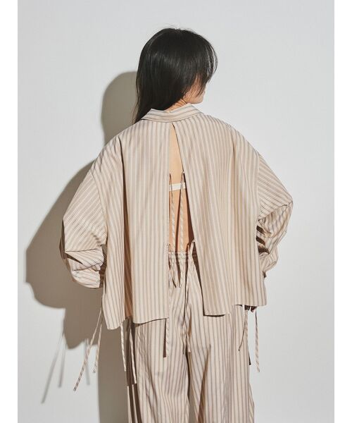 Htage(テージ)の「【Htage】スリットデザインストライプシャツ(シャツ/ブラウス・レディース・ブルー/ベージュ・FREE)」の10枚目の写真