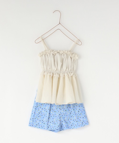 LOWRYS FARM（ローリーズファーム）の「フリルキャミセットＳＷＩＭ　323898（水着・キッズ・ブラック/アイボリー/パープル・110cm/120cm/130cm）」の2枚目の写真