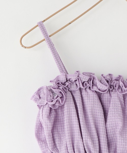 LOWRYS FARM（ローリーズファーム）の「フリルキャミセットＳＷＩＭ　323898（水着・キッズ・ブラック/アイボリー/パープル・110cm/120cm/130cm）」の10枚目の写真