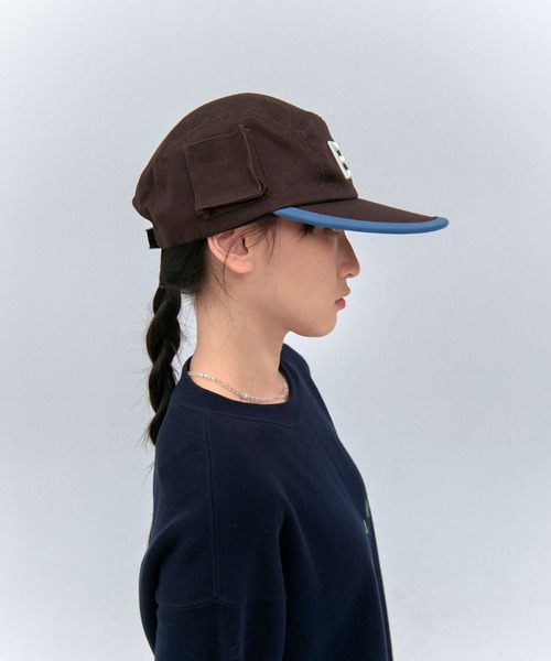 elldu（エルドゥ）ポケットキャンプキャップ EEE刺繍入り（チャコール） elldu エルドゥ EEE Pocket Camp Cap - Dark Brown | 帽子